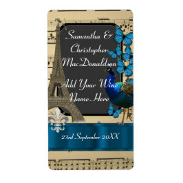 Etiqueta Bonito romántica cosecha boda de París