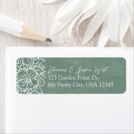 Etiqueta Bonito Sage Green White Floral Boda