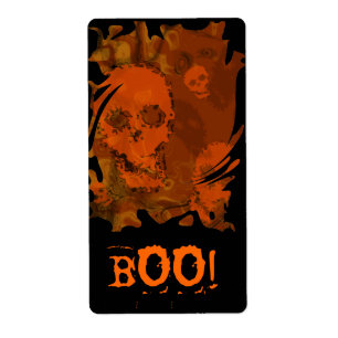 Etiqueta 'BOO!' del Naranja Skull Specters