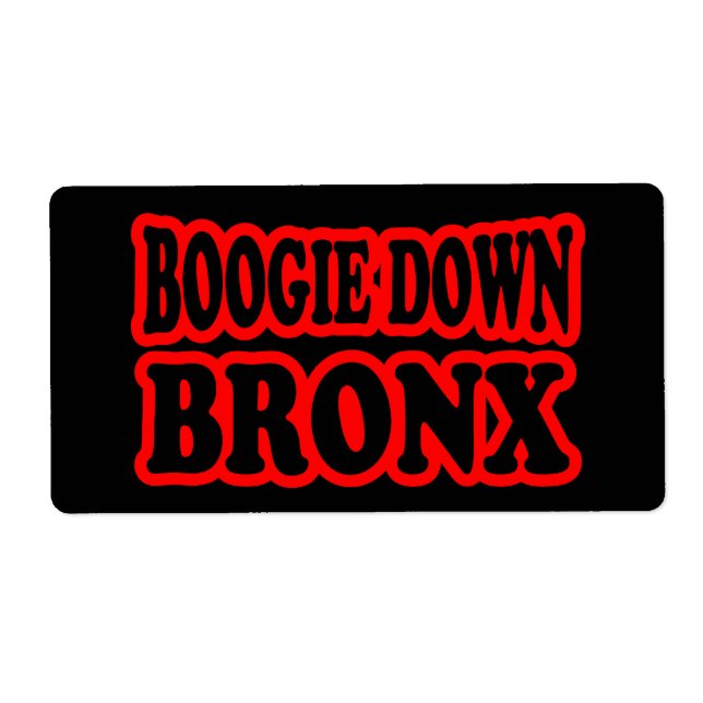 Etiqueta Boogie Down Bronx, NYC (Frente)
