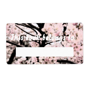 Etiqueta Booklabel corregido flor de cerezo