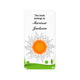 Etiqueta Bookplate de Sun del verano