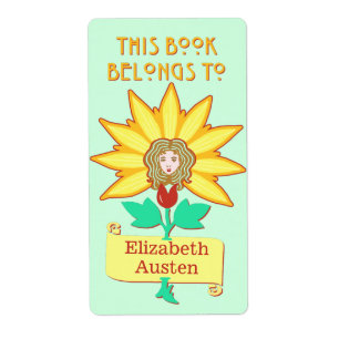 Etiqueta Bookplate este libro pertenece a la flor Art Nouve