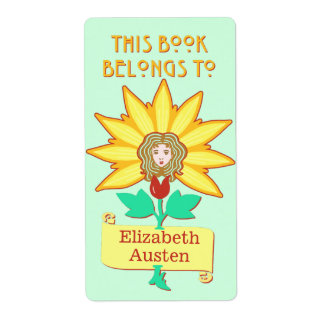 Etiqueta Bookplate este libro pertenece a la flor Art Nouve