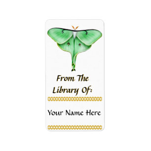 Etiqueta Bookplate Luna Moth