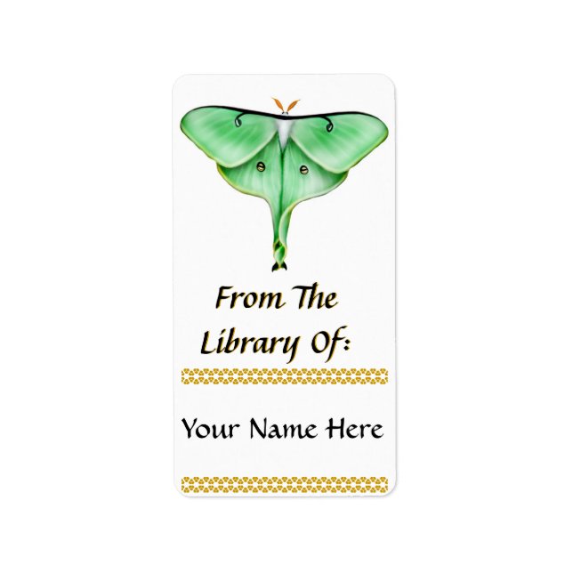 Etiqueta Bookplate Luna Moth (Frente)
