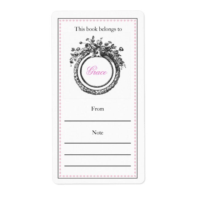 Etiqueta Bookplate personalizado francés (Frente)