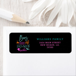Etiqueta Boos Hisses and Halloween Wishes Label