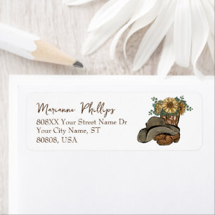 Etiqueta Boots de gallina y Gorra con girasoles