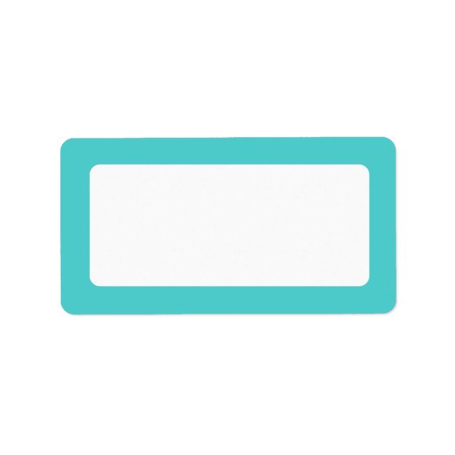 Etiqueta Borde azul acuático en blanco (Frente)