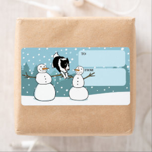 Etiqueta Borde Collie Winter Agility Dog Holiday a