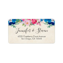 Borde de flores de Bonito rosa y azul