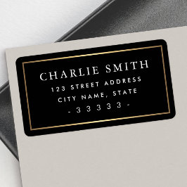 Etiqueta Borde de gradiente dorado negro gran dirección de