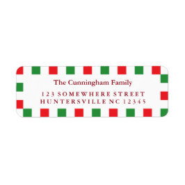 Etiqueta Borde de la Plaza Roja y Verde de vacaciones