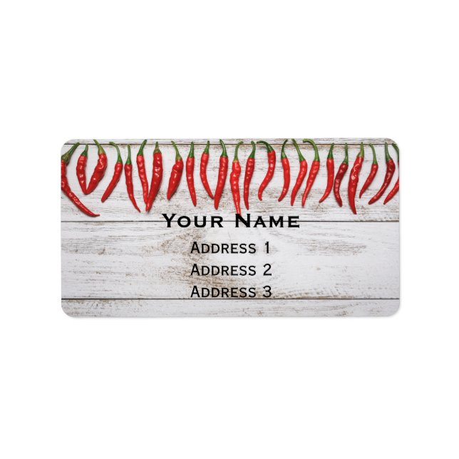 Etiqueta Borde de pimientos picantes (Frente)