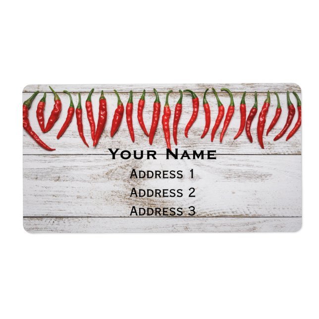 Etiqueta Borde de pimientos picantes (Frente)