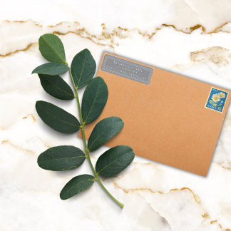 Etiqueta Borde elegante y colorido personalizado gris devol