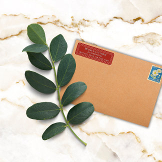 Etiqueta Borde elegante y colorido personalizado rojo inten