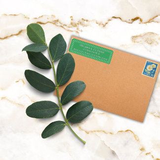 Etiqueta Borde elegante y colorido personalizado verde bosq
