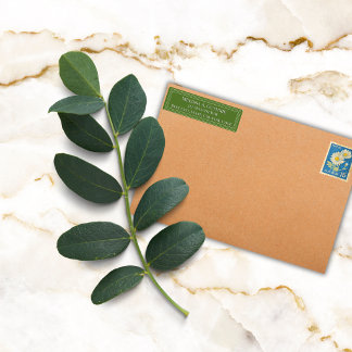 Etiqueta Borde elegante y colorido personalizado verde oliv