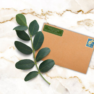 Etiqueta Borde elegante y colorido personalizado verde oliv