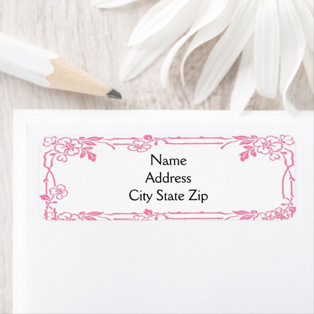 Etiqueta Borde floral rosa (In situ)