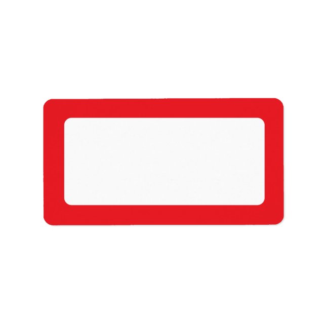 Etiqueta Borde rojo en blanco (Frente)