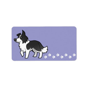 Etiqueta Border collie del dibujo animado