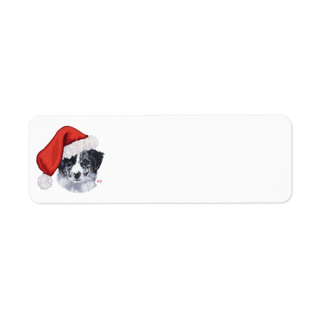 Etiqueta Border Collie Navidad (Frente)