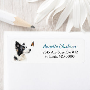 Etiqueta Border Collie Perro Mariposa Maravilla