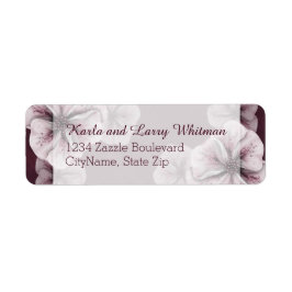 Etiqueta Borgoña rica con flores rosas