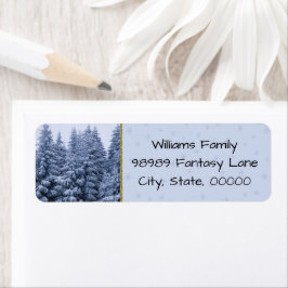 Etiqueta Bosque de invierno mágico - azul, personalizado