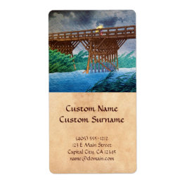 Etiqueta Bosque del puente lluvioso japonés de Guay