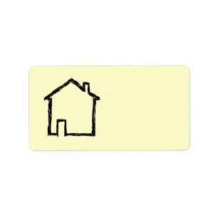 Etiqueta Bosquejo de la casa. Negro y crema