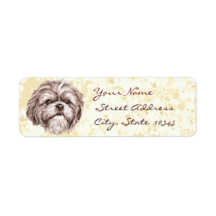Etiqueta Bosquejo de Shih Tzu