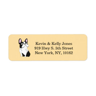 Etiqueta Boston Terrier beige
