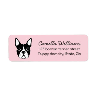 Etiqueta Boston terrier cualquier dirección de retorno de c