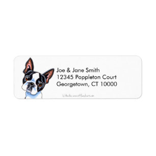 Etiqueta Boston Terrier limpio y simple