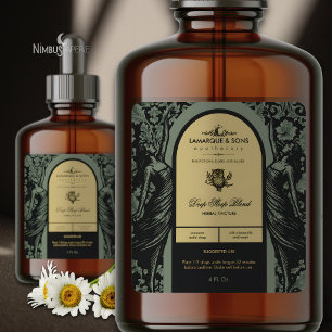 Etiqueta Botánica de Sage y Oro de Farmacia Oscura