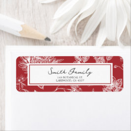 Etiqueta Botanical Christmas Return Address Label