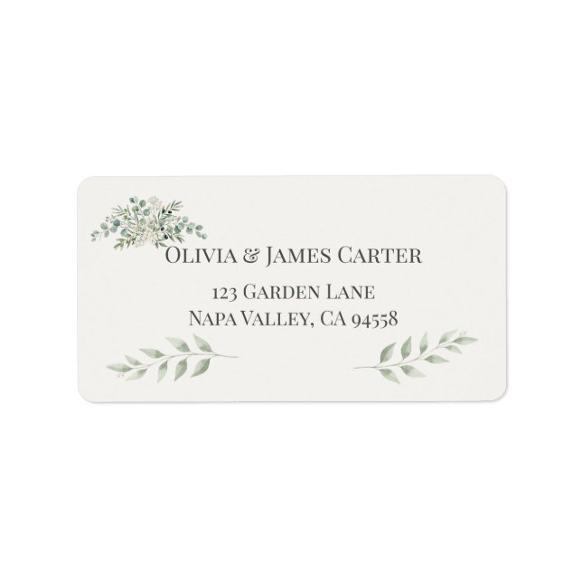 Etiqueta Botanical Garden Romance Wedding Address Labels (Frente)