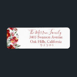 Etiqueta Botanical Winter Return Address Label<br><div class="desc">Winter red floral and botanical branches,  return address labels. Customize font style,  color and size. Designed to match our Botanical Winter Collection.</div>