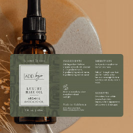 Etiqueta Botella con cuentagotas con logotipo de patrón boh