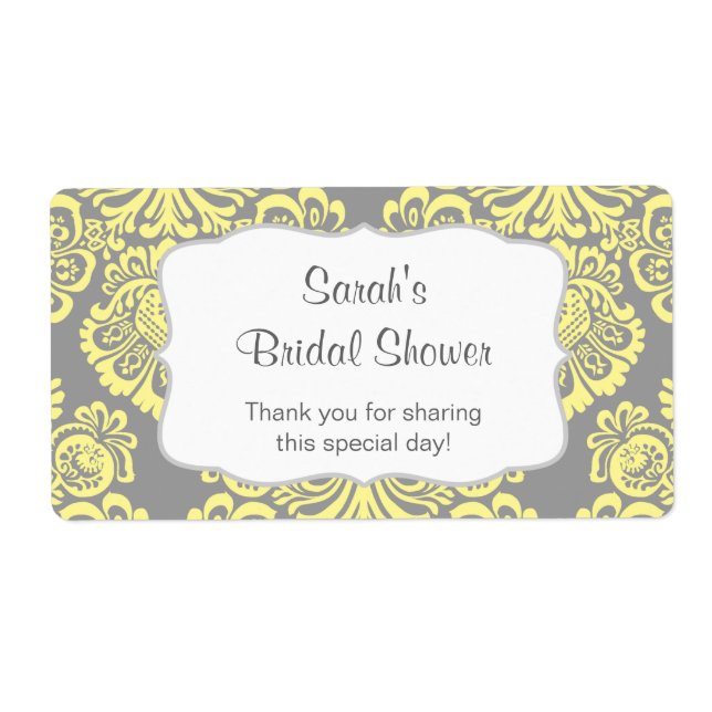 Etiqueta Botella de agua de Damasco gris amarillo - ¡person (Frente)