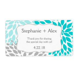 Etiqueta Botella de agua de Mamá turquesa y gris - ¡persona