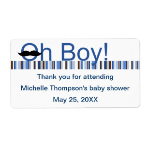 Etiqueta Botella de agua de Oh Boy Baby Shower