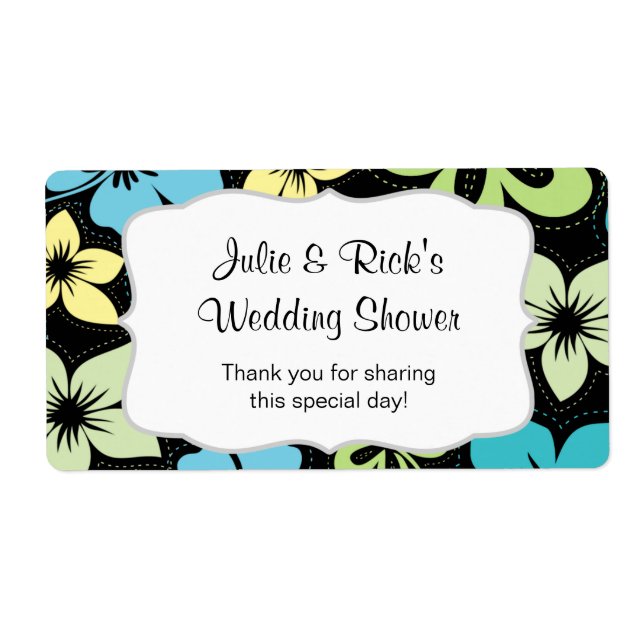 Etiqueta Botella de agua Hibiscus Beach Luau - ¡personaliza (Frente)