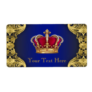 Etiqueta Botella de agua para baby shower del príncipe azul