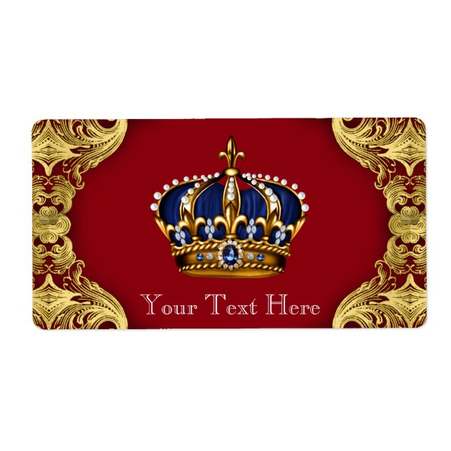 Etiqueta Botella de agua Prince Baby Shower (Frente)