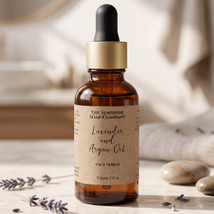 Etiqueta Botella de cuentagotas para cosméticos minimalista